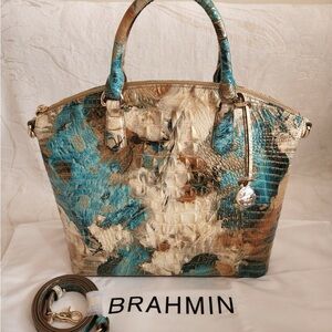 Brahmin Duxbury satchel Lmtd Ed Bird of Paradise Melbourne leather (Retail $600)